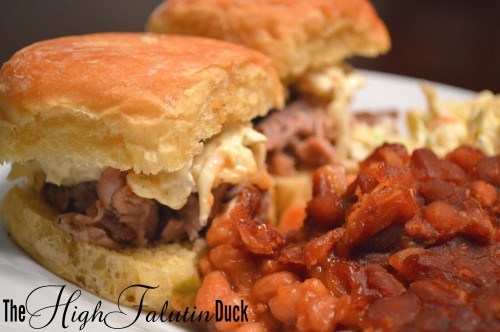 Sliders and Baked Beans
